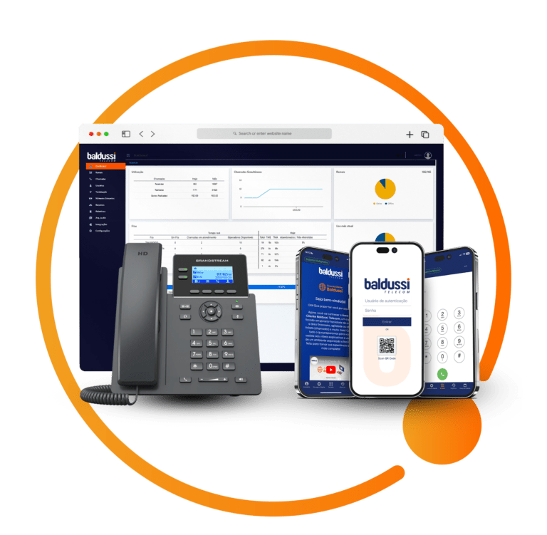 PABX Virtual Baldussi — softphone, painel web e telefone IP