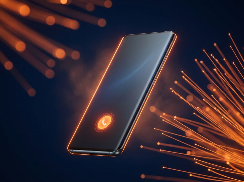 Smartphone recebendo ligação 0800 pelo Softphone Baldussi